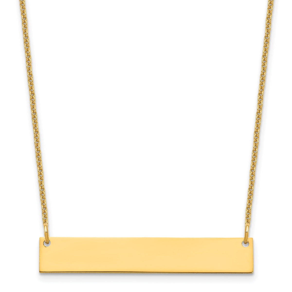 14k  Yellow Gold Medium Blank Bar Necklace-XNA1202Y