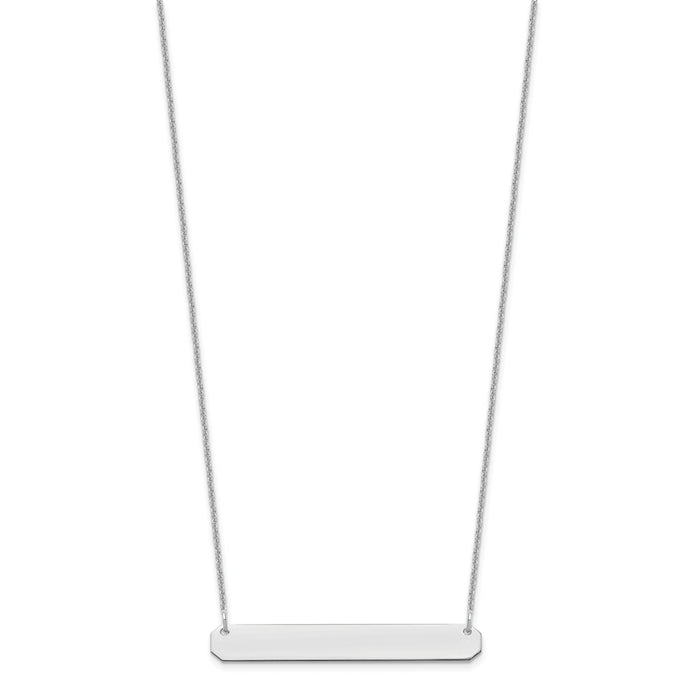10k White Gold Medium Blank Bar Necklace-10XNA1203W