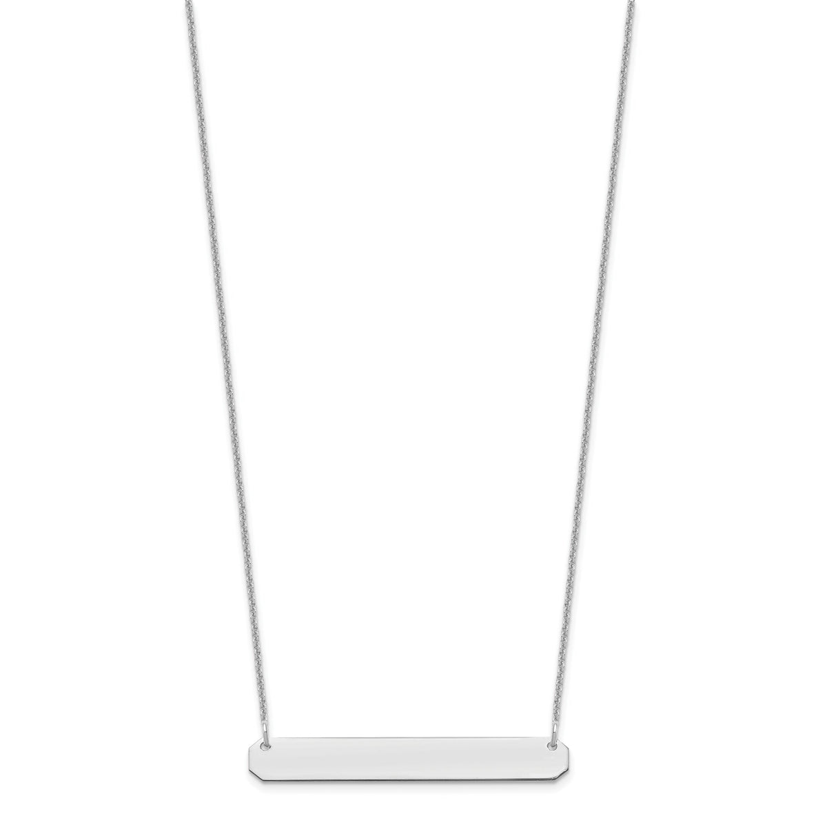 14k White Gold Medium Blank Bar Necklace-XNA1203W