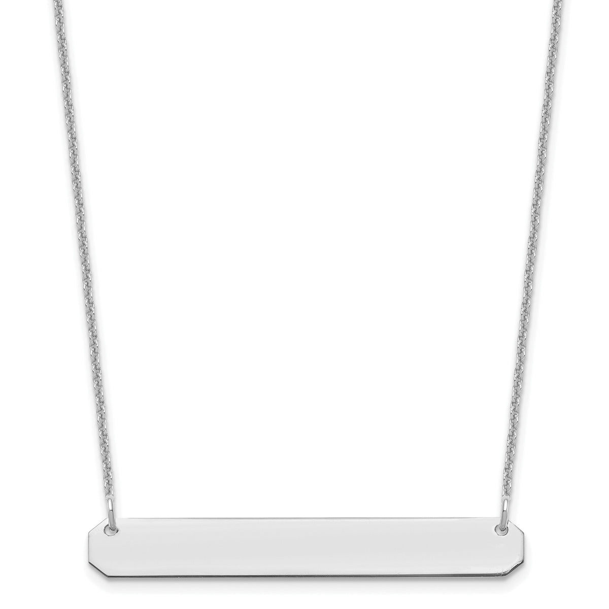 10k White Gold Medium Blank Bar Necklace-10XNA1203W