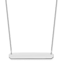 10k White Gold Medium Blank Bar Necklace-10XNA1203W
