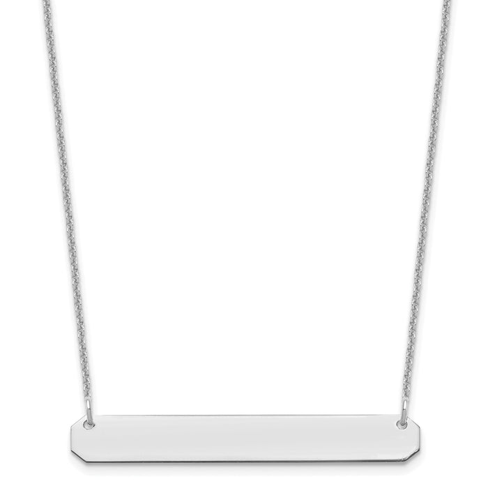 14k White Gold Medium Blank Bar Necklace-XNA1203W