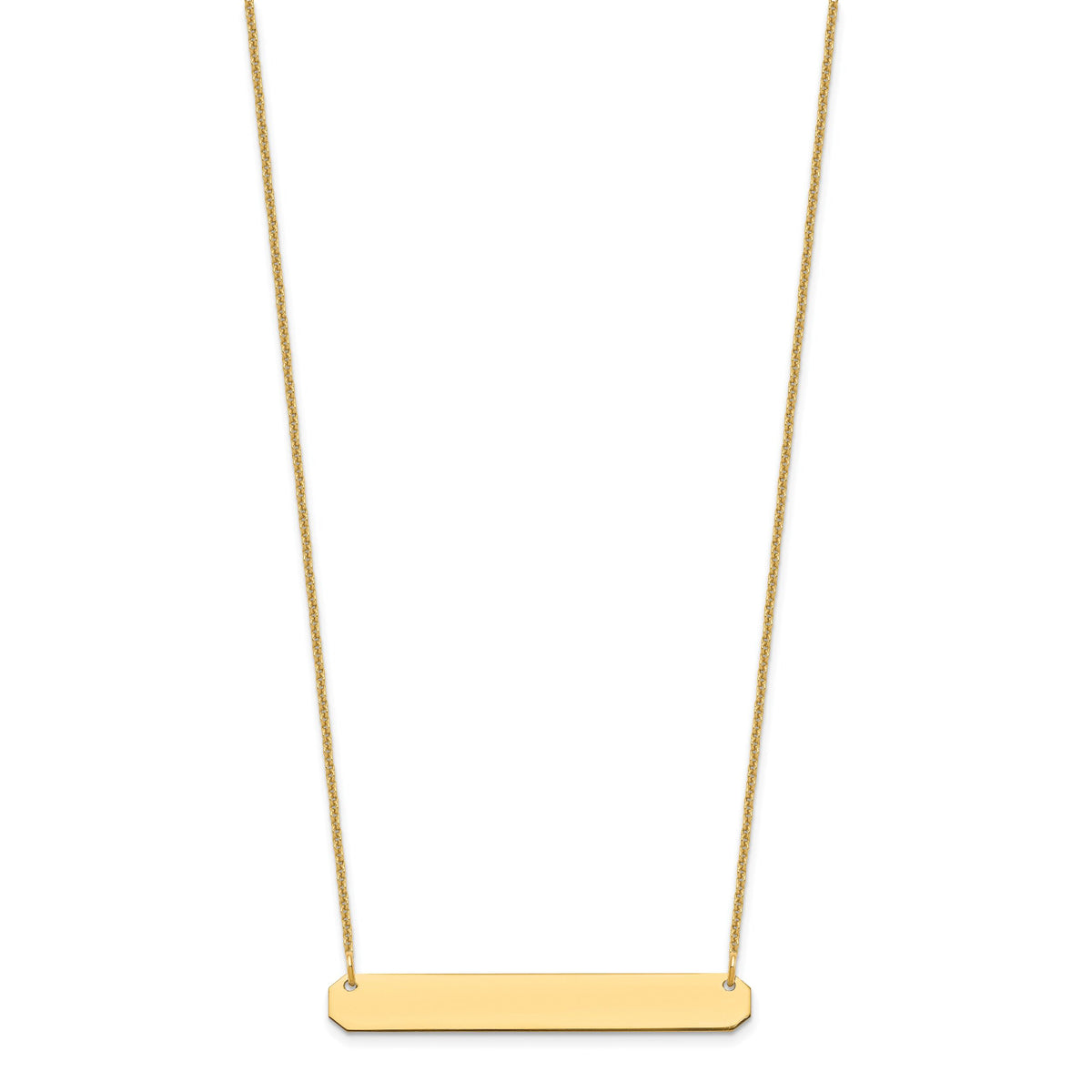 14k Yellow Gold Medium Blank Bar Necklace-XNA1203Y
