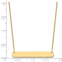 14k Yellow Gold Medium Blank Bar Necklace-XNA1203Y