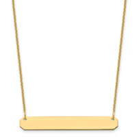 14k Yellow Gold Medium Blank Bar Necklace-XNA1203Y