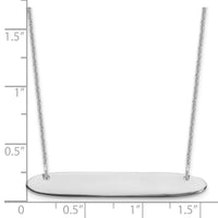 14k White Gold Medium Oblong Blank Bar Necklace-XNA1204W
