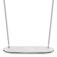 14k White Gold Medium Oblong Blank Bar Necklace-XNA1204W