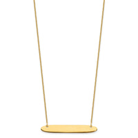 14k Yellow Gold Medium Oblong Blank Bar Necklace-XNA1204Y