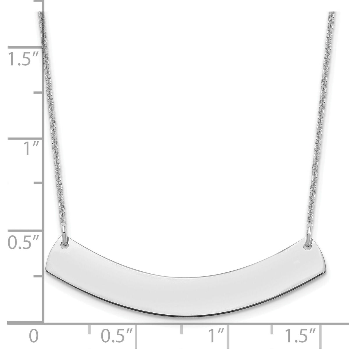 10k White Gold Medium Curved Blank Bar Necklace-10XNA1205W