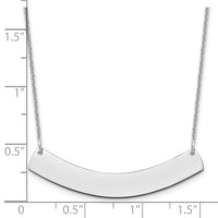 10k White Gold Medium Curved Blank Bar Necklace-10XNA1205W