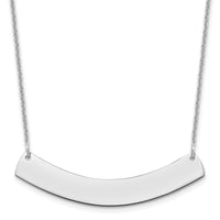 10k White Gold Medium Curved Blank Bar Necklace-10XNA1205W