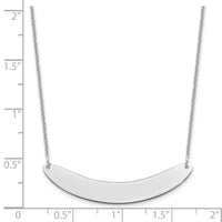 10k White Gold Medium Curved Blank Bar Necklace-10XNA1206W