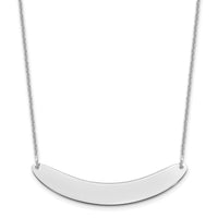 10k White Gold Medium Curved Blank Bar Necklace-10XNA1206W