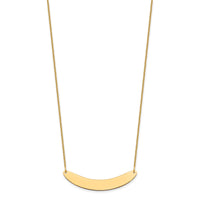 14k Yellow Gold Medium Curved Blank Bar Necklace-XNA1206Y