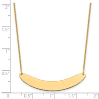 14k Yellow Gold Medium Curved Blank Bar Necklace-XNA1206Y