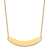 14k Yellow Gold Medium Curved Blank Bar Necklace-XNA1206Y