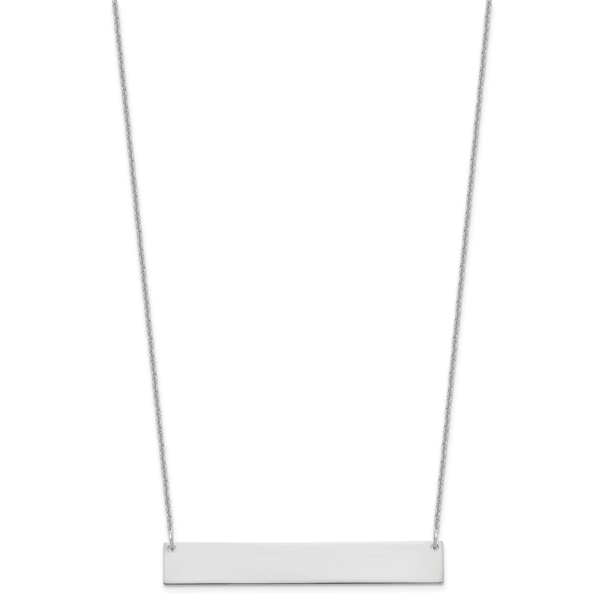 10k White Gold  Large Blank Bar Necklace-10XNA1207W