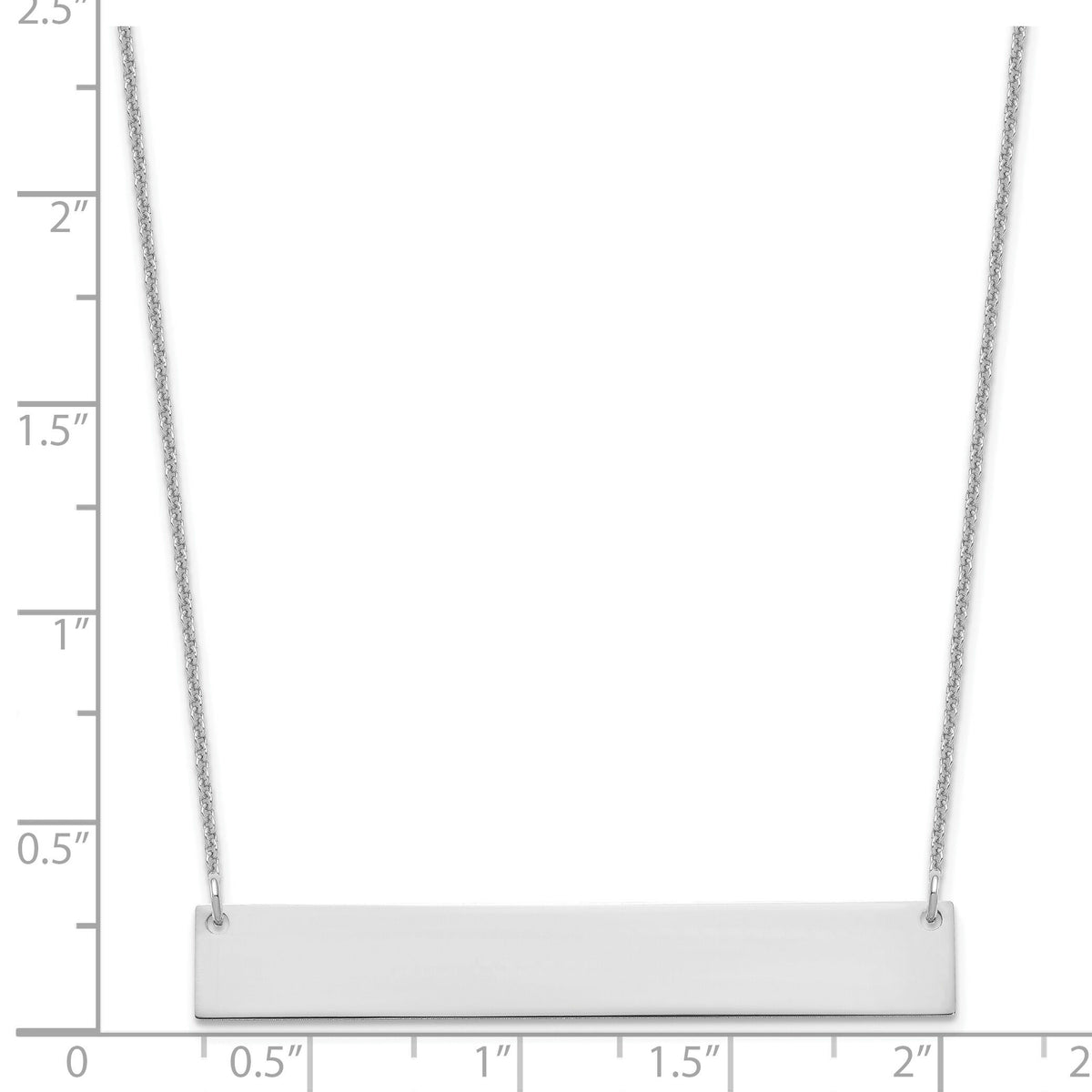 10k White Gold  Large Blank Bar Necklace-10XNA1207W