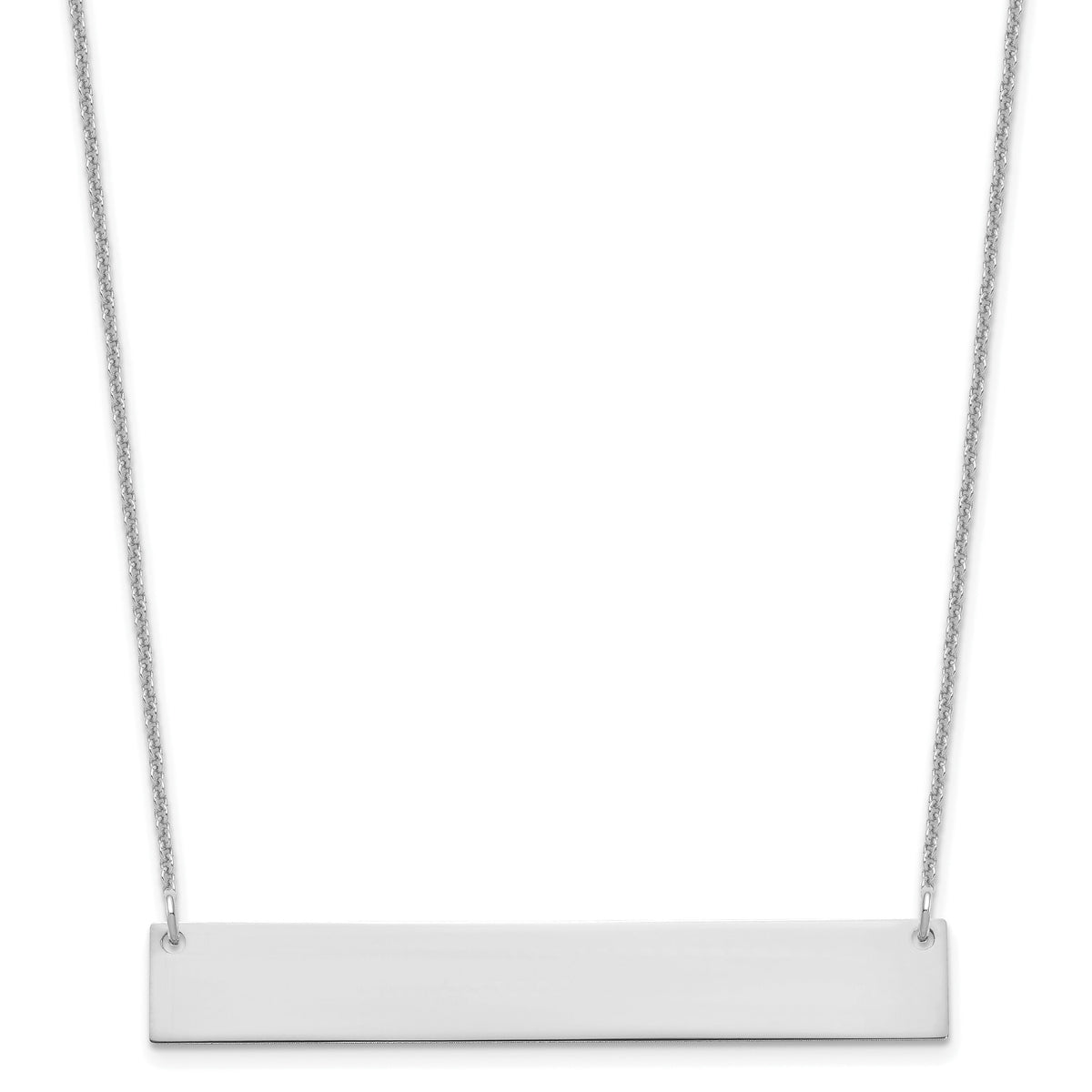 10k White Gold  Large Blank Bar Necklace-10XNA1207W