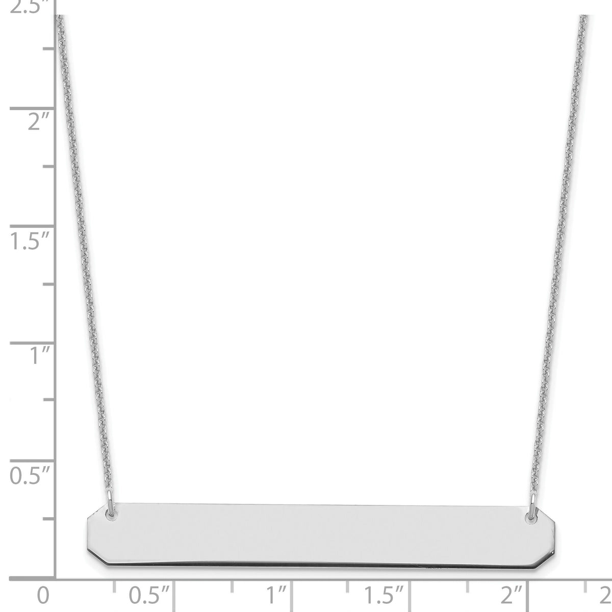 10k White Gold Large Blank Bar Necklace-10XNA1208W