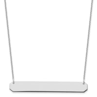 14k White Gold Large Blank Bar Necklace-XNA1208W