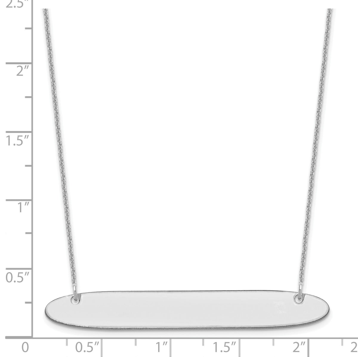 10k White Gold Large Oblong Blank Bar Necklace-10XNA1209W