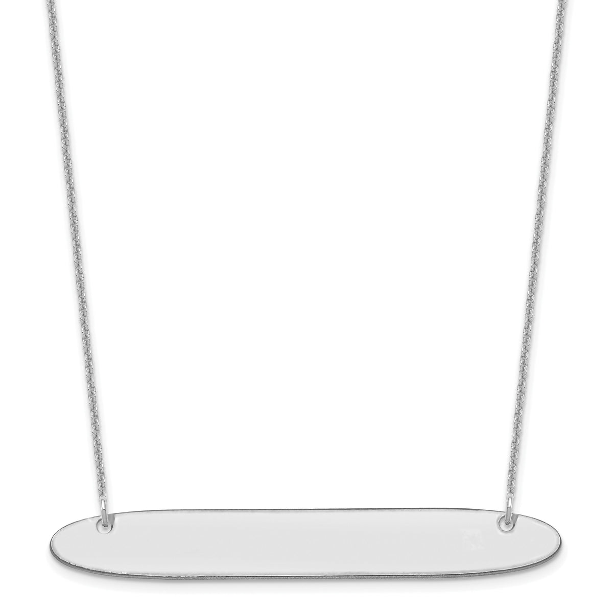 10k White Gold Large Oblong Blank Bar Necklace-10XNA1209W