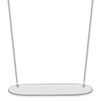 10k White Gold Large Oblong Blank Bar Necklace-10XNA1209W