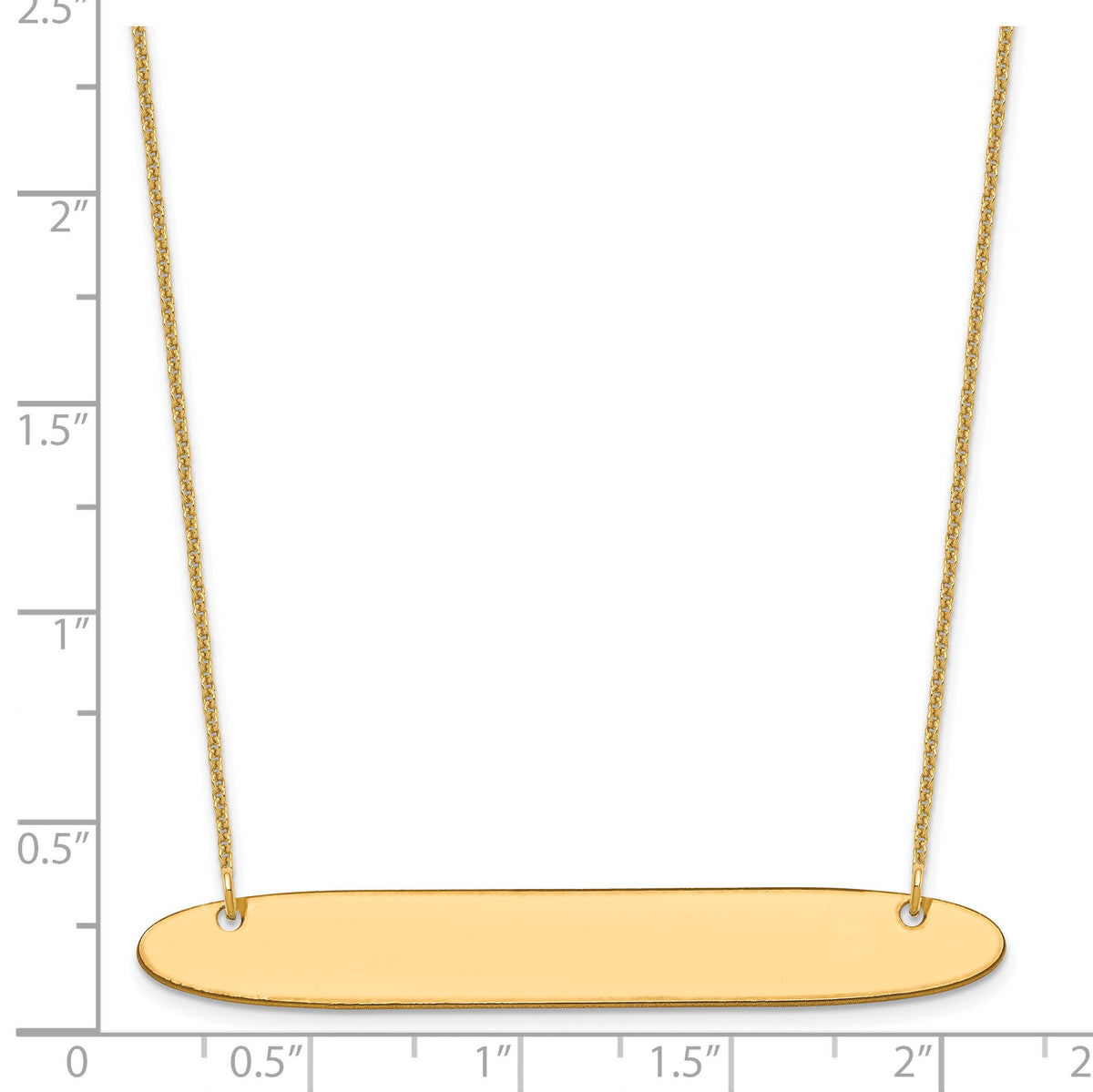 14k Yellow Gold Large Oblong Blank Bar Necklace-XNA1209Y