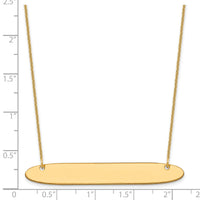 14k Yellow Gold Large Oblong Blank Bar Necklace-XNA1209Y