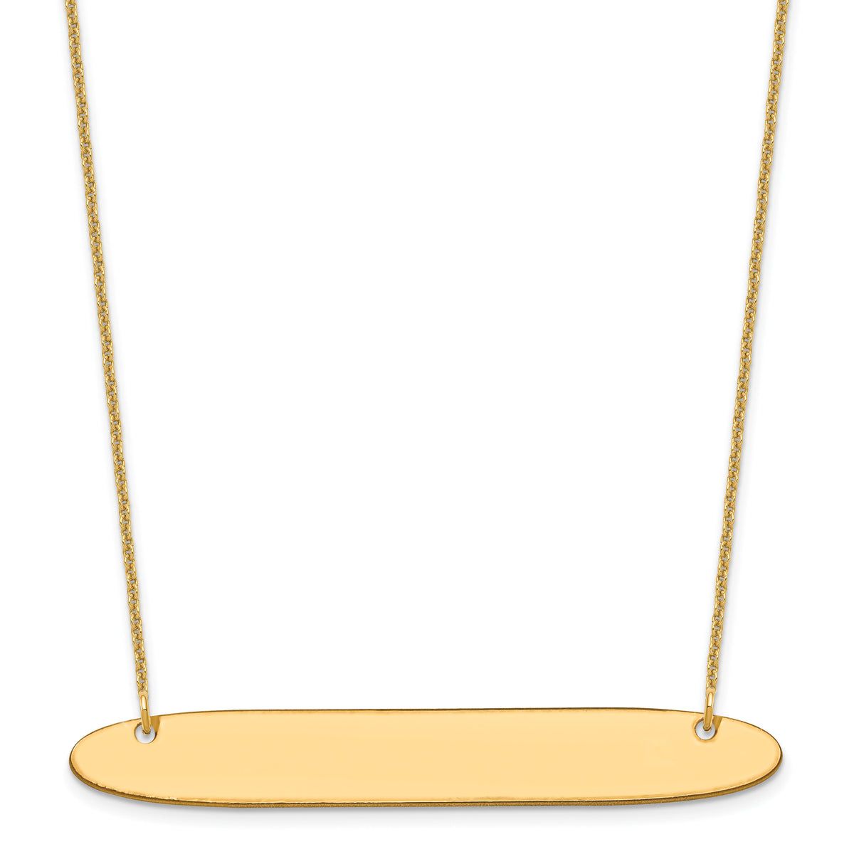 14k Yellow Gold Large Oblong Blank Bar Necklace-XNA1209Y