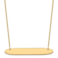 14k Yellow Gold Large Oblong Blank Bar Necklace-XNA1209Y