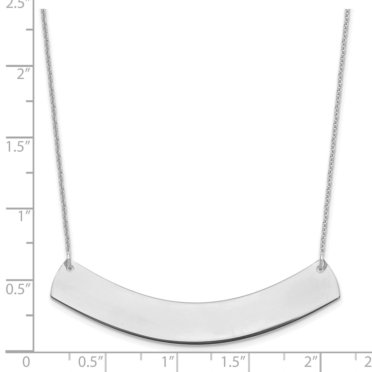 10k White Gold Large Curved Blank Bar Necklace-10XNA1210W