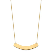 14k Yellow Gold Large Curved Blank Bar Necklace-XNA1210Y