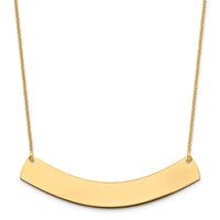 14k Yellow Gold Large Curved Blank Bar Necklace-XNA1210Y