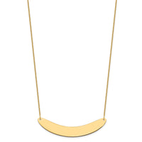 14k Yellow Gold Large Curved Blank Bar Necklace-XNA1211Y