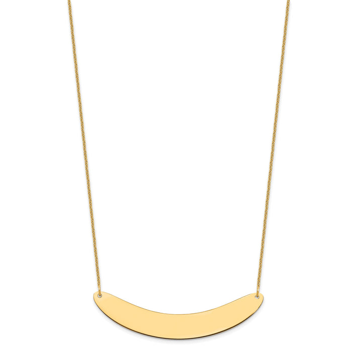 14k Yellow Gold Large Curved Blank Bar Necklace-XNA1211Y