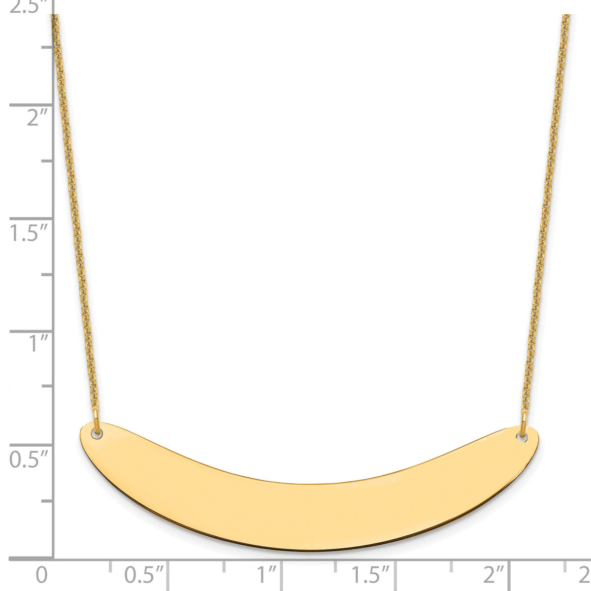 14k Yellow Gold Large Curved Blank Bar Necklace-XNA1211Y