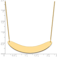 14k Yellow Gold Large Curved Blank Bar Necklace-XNA1211Y