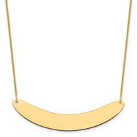 14k Yellow Gold Large Curved Blank Bar Necklace-XNA1211Y