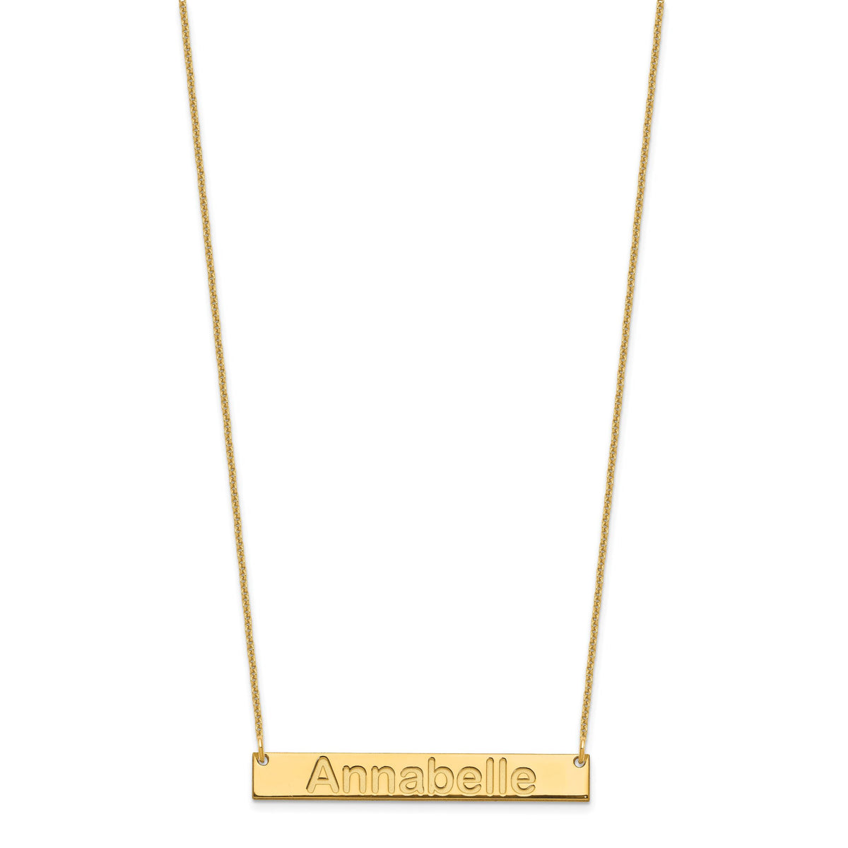 14k Yellow Gold Medium ARIAL ROUNDED Bar Necklace-XNA1236Y