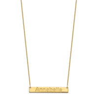 14k Yellow Gold Medium ARIAL ROUNDED Bar Necklace-XNA1236Y