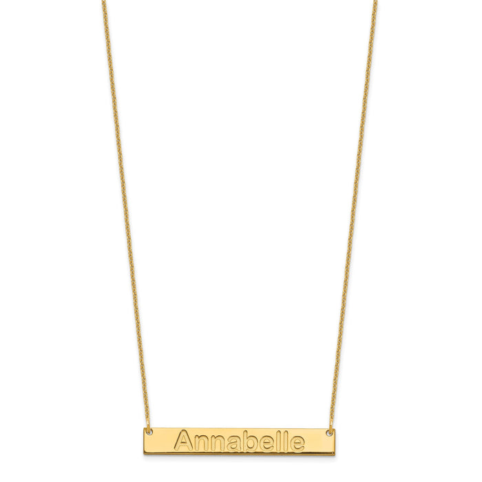 14k Yellow Gold Medium ARIAL ROUNDED Bar Necklace-XNA1236Y