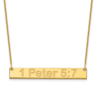 14k Yellow Gold Medium ARIAL ROUNDED Bar Necklace-XNA1236Y
