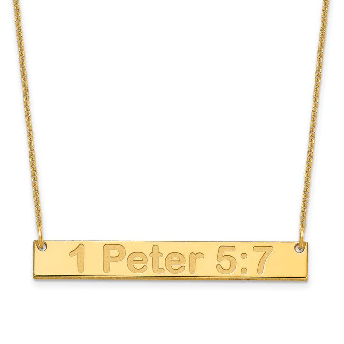 14k Yellow Gold Medium ARIAL ROUNDED Bar Necklace-XNA1236Y