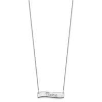 10k White Gold Small  ALWAYS IN MY HEART Curved Bar Necklace-10XNA1255W