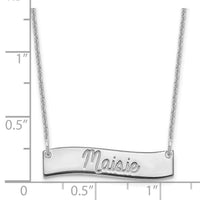 10k White Gold Small  ALWAYS IN MY HEART Curved Bar Necklace-10XNA1255W