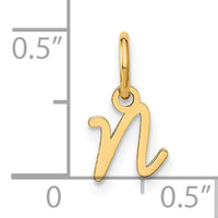 14KY Upper case Letter N Initial Charm-XNA1305Y/N