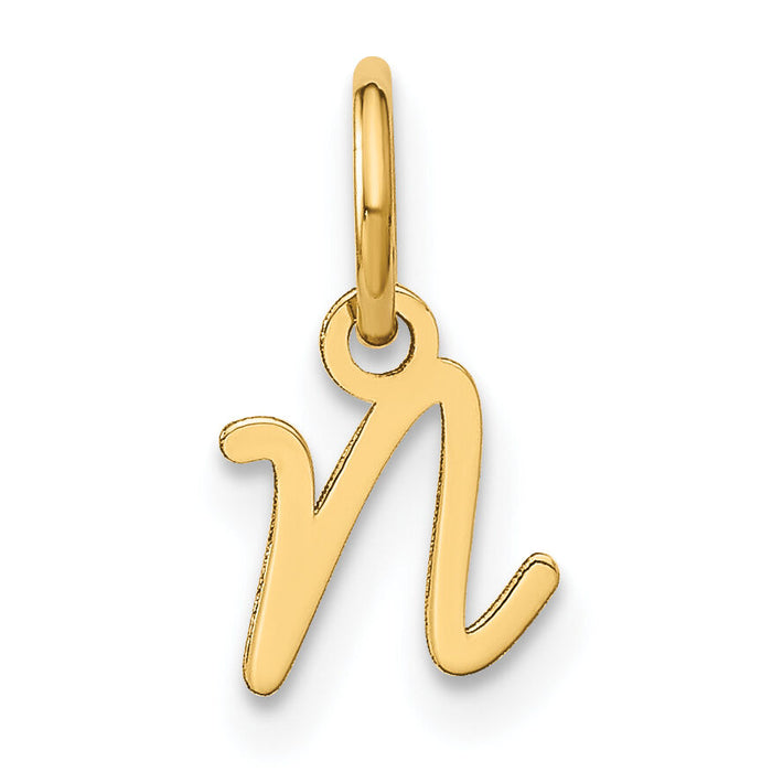 14KY Upper case Letter N Initial Charm-XNA1305Y/N