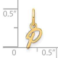 14KY Upper case Letter P Initial Charm-XNA1305Y/P